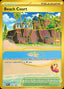 Pokémon-kaart Beach Court 263/182 Secret Rare uit de set Paradox Rift