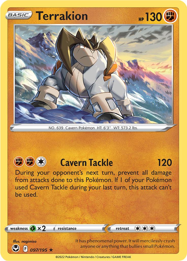 Pokémon-kaart Terrakion 097/195 Holo Rare uit de set Silver Tempest