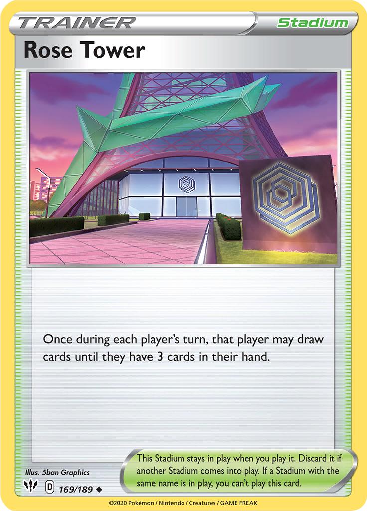 Pokémon-kaart Rose Tower 169/189 Uncommon uit de set Darkness Ablaze