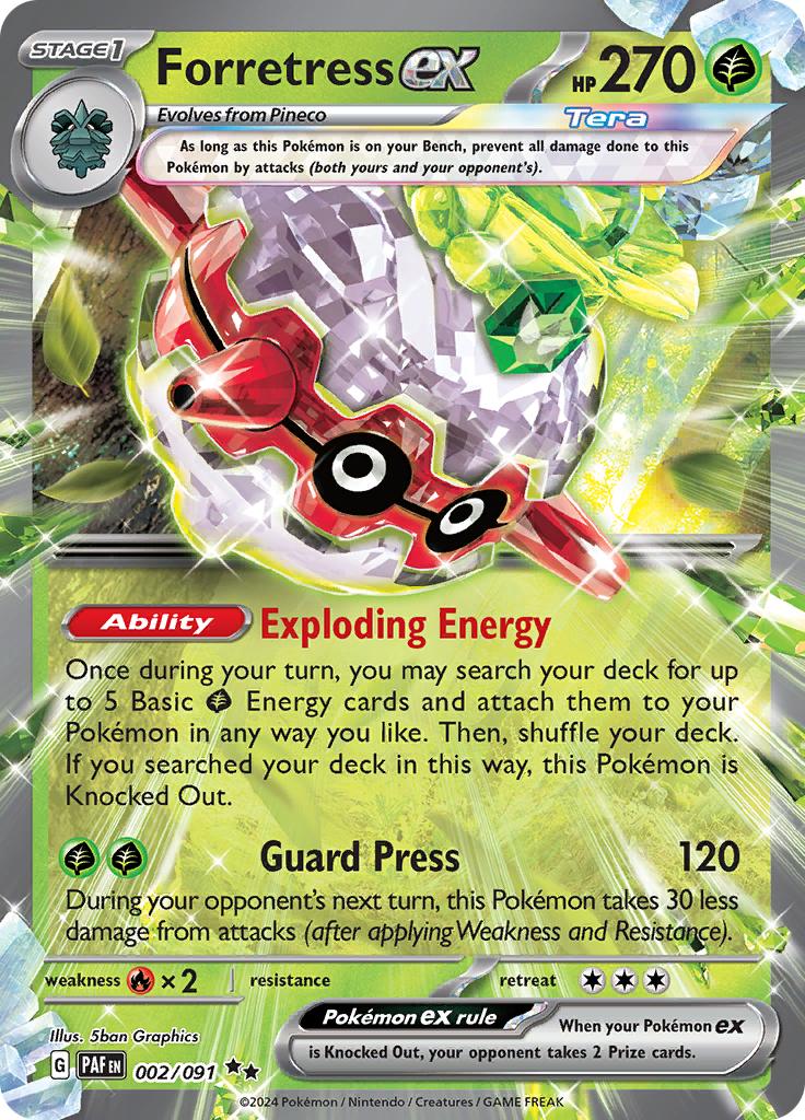 Pokémon-kaart Forretress ex 002/091 Double Rare uit de set Paldean Fates Main image
