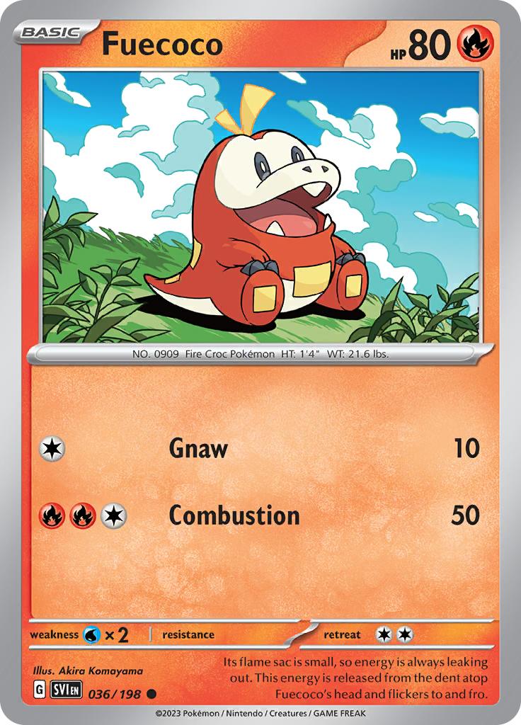 Pokémon-kaart Fuecoco 036/198 Common uit de set Scarlet & Violet Image principale du produit