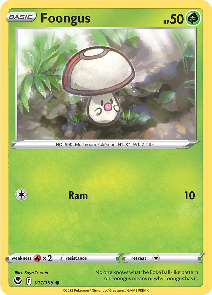 Pokémon-kaart Foongus 011/195 Common uit de set Silver Tempest Hoofdafbeelding