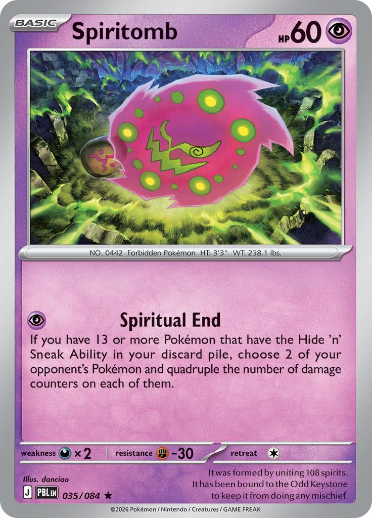 Pokémon-kaart Spiritomb 035/084 Rare uit de set Pitch Black