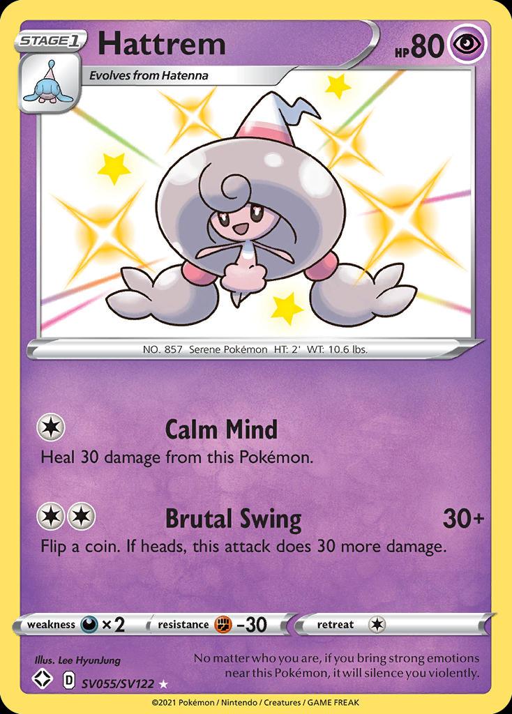 Pokémon-kaart Hattrem SV055/SV122 Secret Rare uit de set Shining Fates