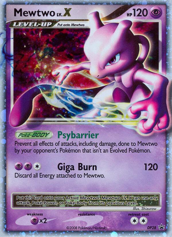 Pokémon-kaart Mewtwo LV.X DP28 Promo uit de set DP Black Star Promos Hoofdafbeelding
