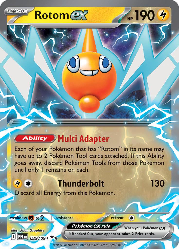 Pokémon-kaart Rotom ex 029/094 Double Rare uit de set Phantasmal Flames Image principale du produit