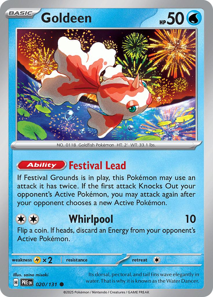 Pokémon-kaart Goldeen 020/131 Common uit de set Prismatic Evolutions