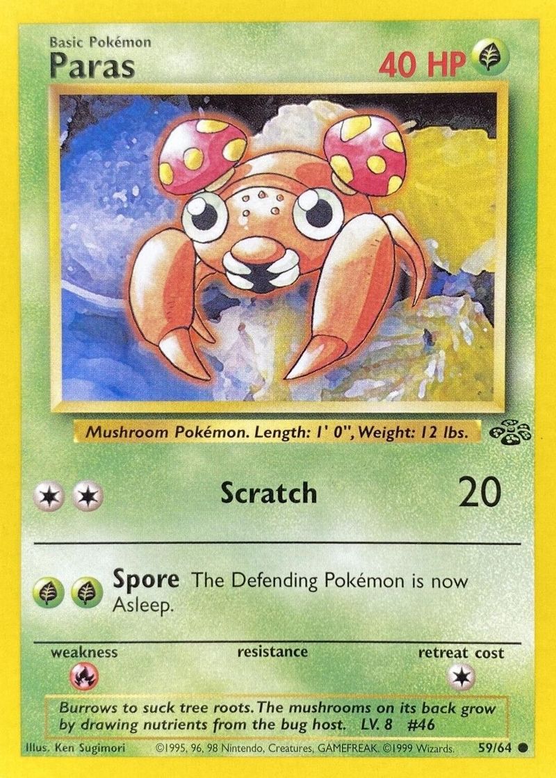 Pokémon-kaart Paras 59/64 Common uit de set Jungle Main image