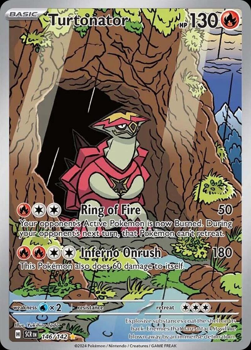 Pokémon-kaart Turtonator 146/142 Illustration Rare uit de set Stellar Crown Image principale du produit