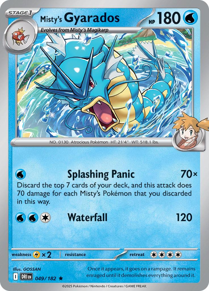Pokémon-kaart Misty's Gyarados 049/182 Rare uit de set Destined Rivals