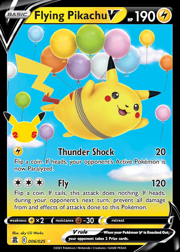 Pokémon-kaart Flying Pikachu V 006/025 Ultra Rare uit de set Celebrations Imagen principal del producto