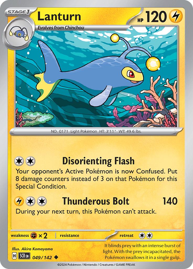 Pokémon-kaart Lanturn 049/142 Uncommon uit de set Stellar Crown