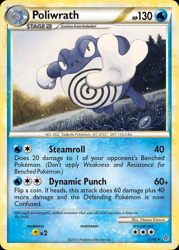Pokémon-kaart Poliwrath 21/95 Rare uit de set Unleashed Hoofdafbeelding