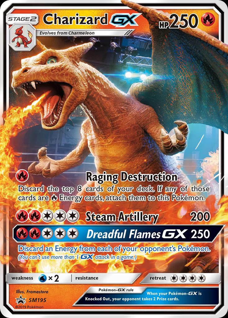 Pokémon-kaart Charizard GX SM195 Promo uit de set SM Black Star Promos Image principale du produit