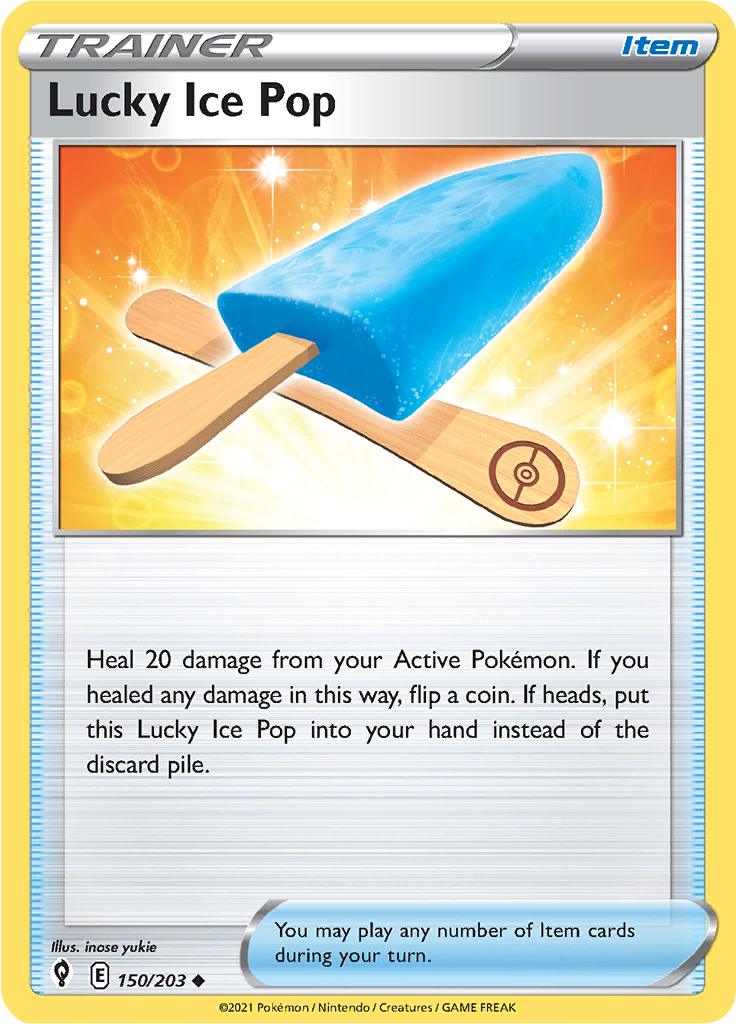 Pokémon-kaart Lucky Ice Pop 150/203 Uncommon uit de set Evolving Skies Image principale du produit