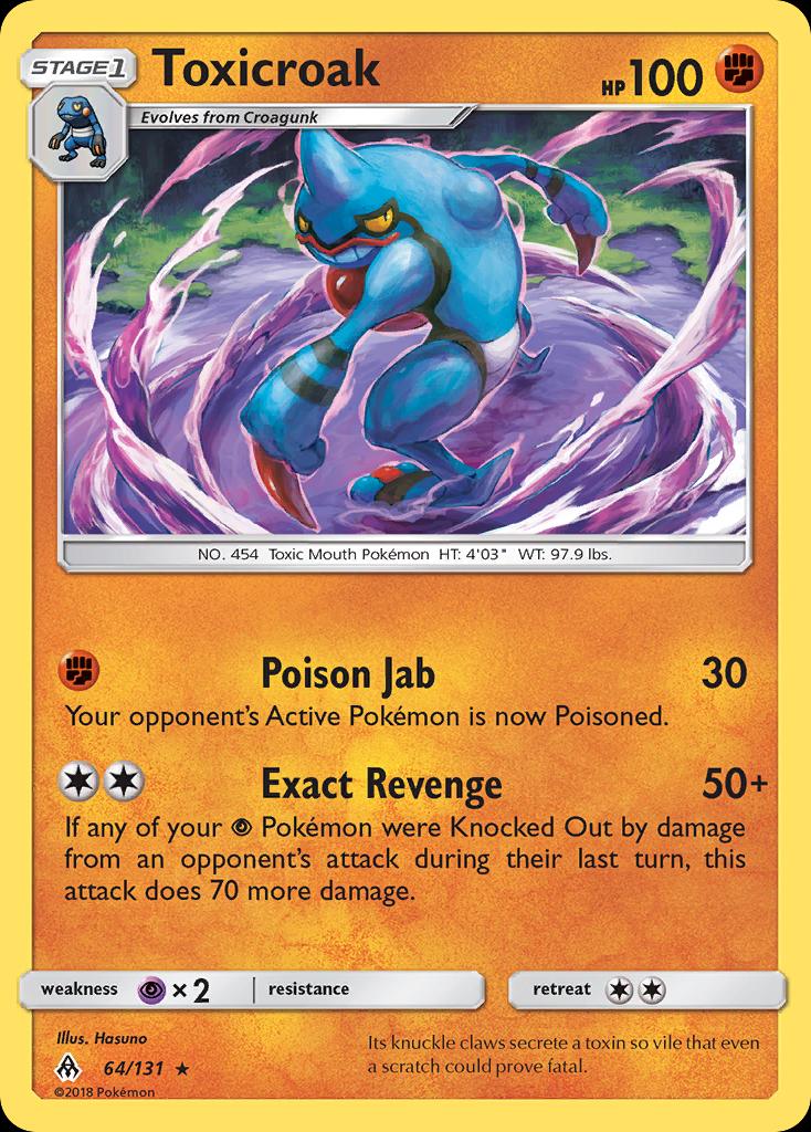 Pokémon-kaart Toxicroak 64/131 Rare uit de set Forbidden Light