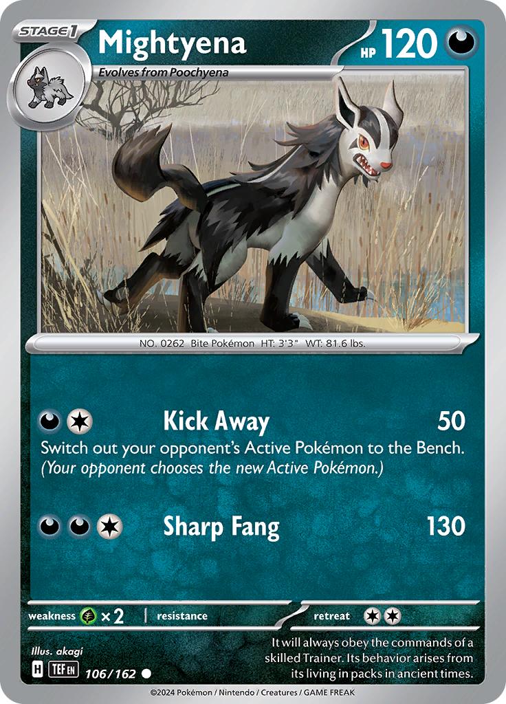 Pokémon-kaart Mightyena 106/162 Common uit de set Temporal Forces