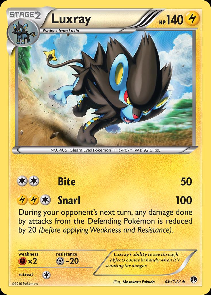 Pokémon-kaart Luxray 46/122 Rare uit de set BREAKpoint Hoofdafbeelding