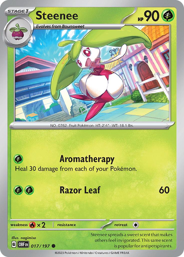 Pokémon-kaart Steenee 017/197 Common uit de set Obsidian Flames