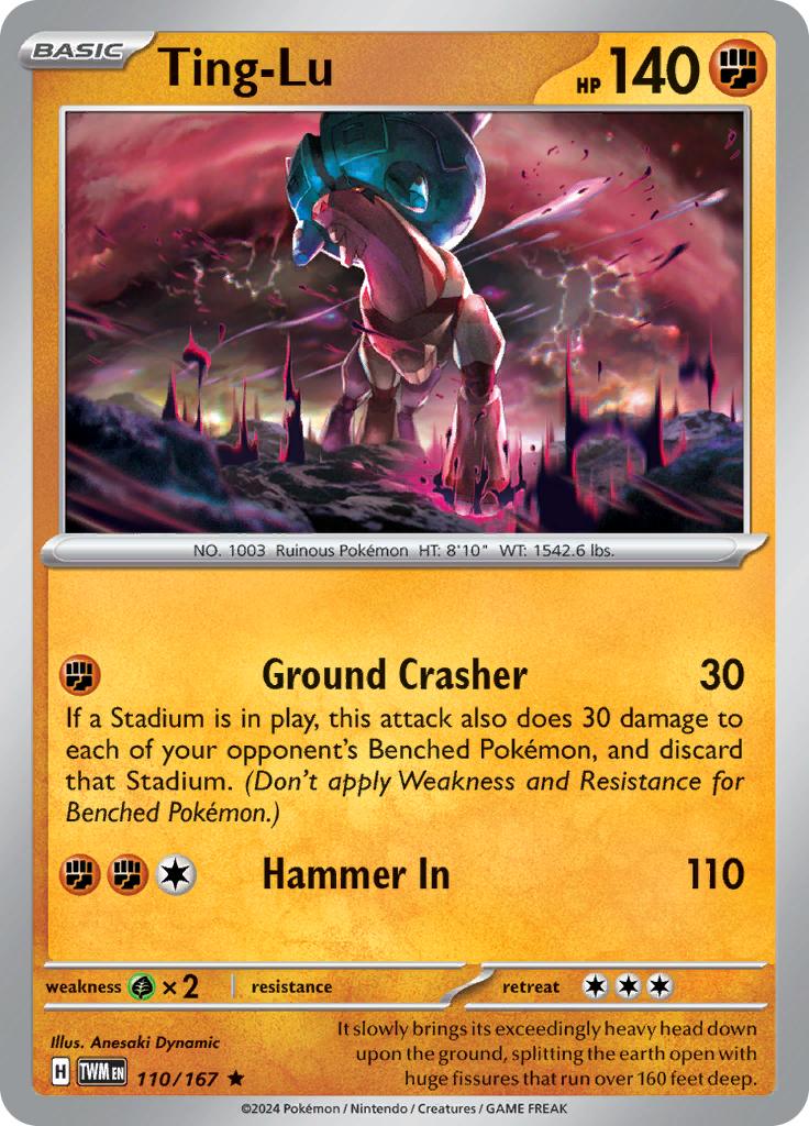 Pokémon-kaart Ting-Lu 110/167 Rare uit de set Twilight Masquerade
