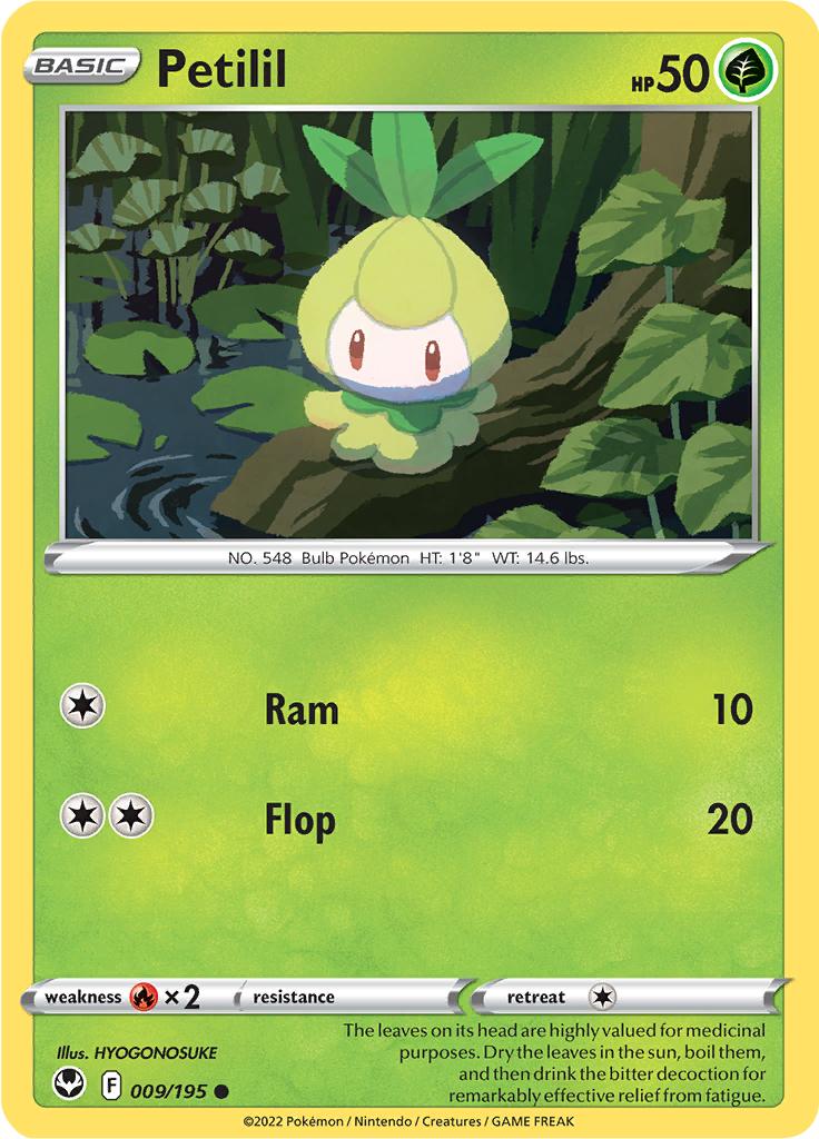 Pokémon-kaart Petilil 009/195 Common uit de set Silver Tempest Immagine principale del prodotto