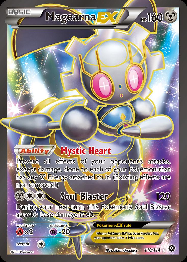 Pokémon-kaart Magearna EX 110/114 Ultra Rare uit de set Steam Siege