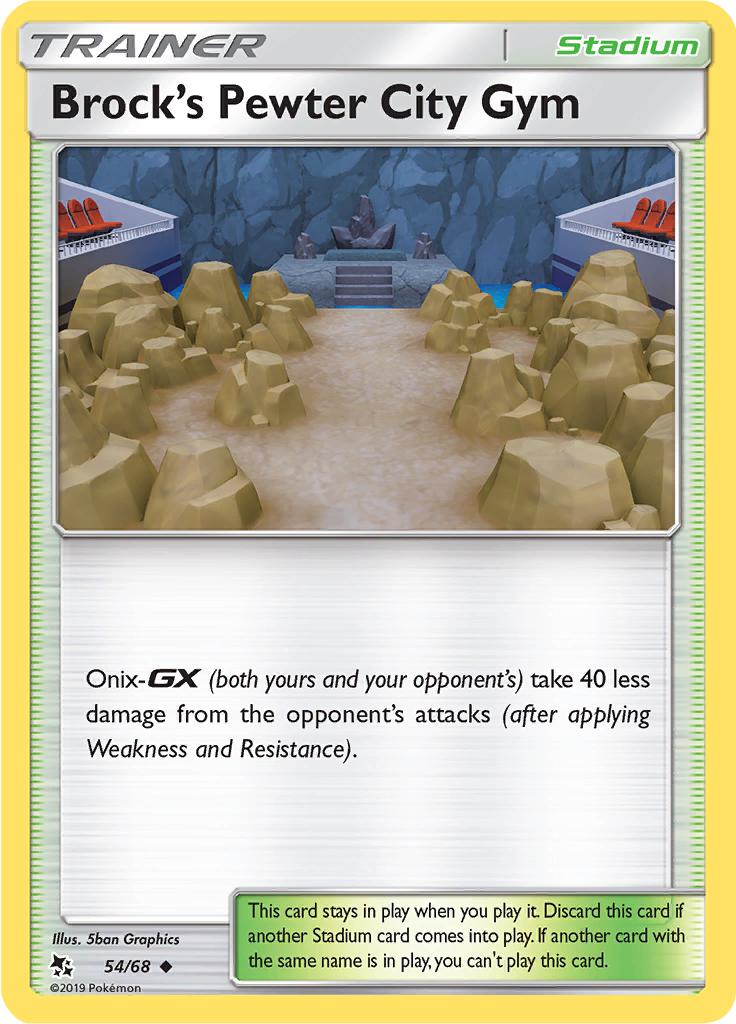 Pokémon-kaart Brock's Pewter City Gym 54/68 Uncommon uit de set Hidden Fates Hoofdafbeelding