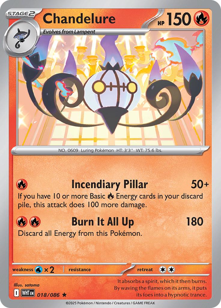 Pokémon-kaart Chandelure 018/086 Rare uit de set White Flare Hoofdafbeelding