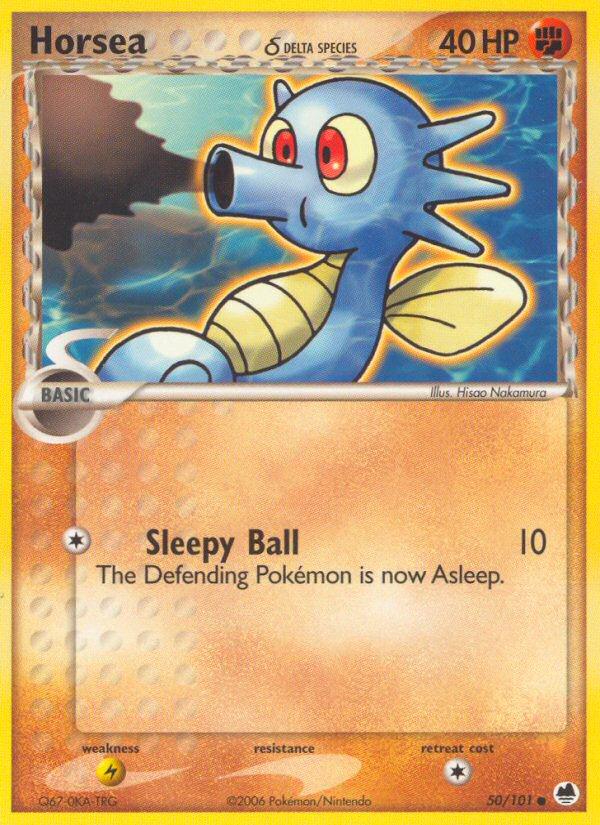 Pokémon-kaart Horsea δ Delta Species 50/101 Common uit de set EX Dragon Frontiers Image principale du produit