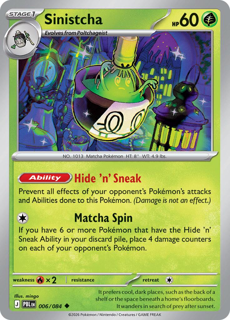 Pokémon-kaart Sinistcha 006/084 Uncommon uit de set Pitch Black