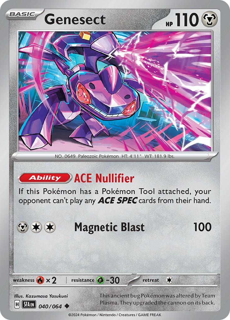 Pokémon-kaart Genesect 040/064 Uncommon uit de set Shrouded Fable Hoofdafbeelding
