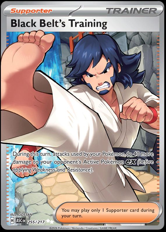 Pokémon-kaart Black Belt's Training 255/217 Ultra Rare uit de set Ascended Heroes