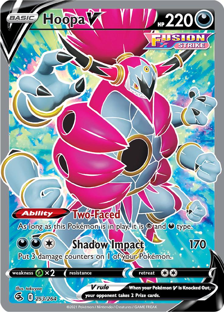 Pokémon-kaart Hoopa V 253/264 Ultra Rare uit de set Fusion Strike Imagen principal del producto