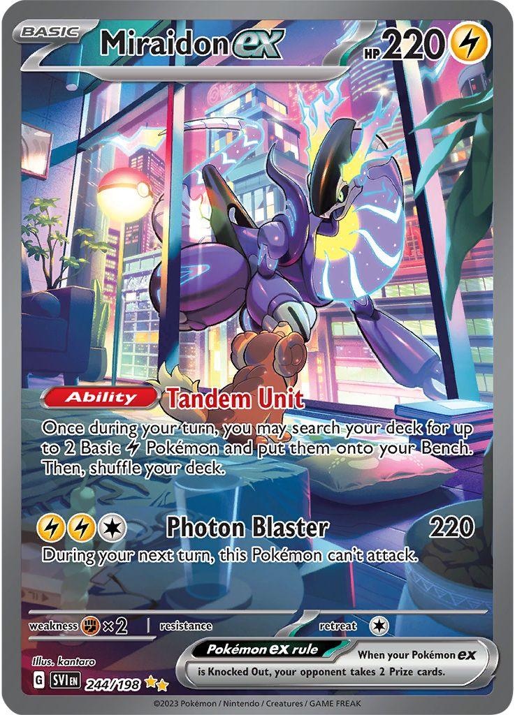 Pokémon-kaart Miraidon ex 244/198 Special Illustration Rare uit de set Scarlet & Violet