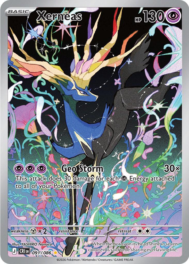 Pokémon-kaart Xerneas 91/86 Illustration Rare uit de set Chaos Rising