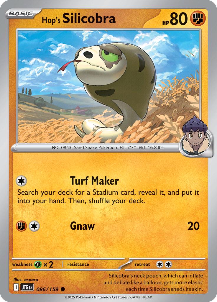Pokémon-kaart Hop's Silicobra 086/159 Common uit de set Journey Together