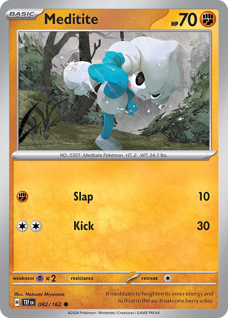 Pokémon-kaart Meditite 082/162 Common uit de set Temporal Forces Image principale du produit