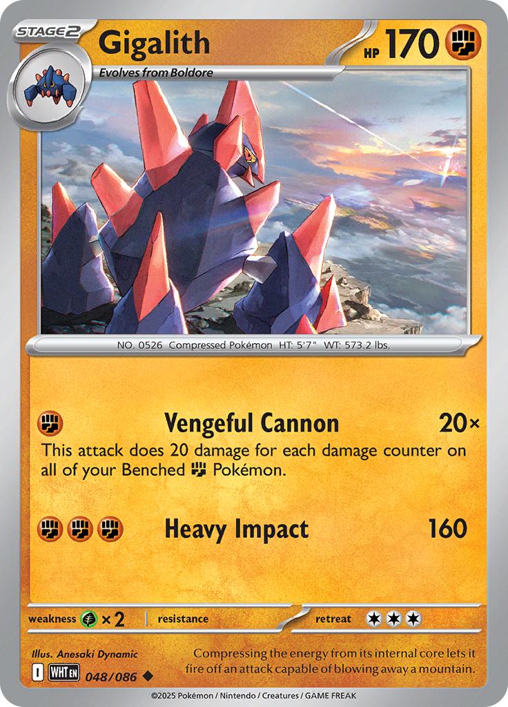 Pokémon-kaart Gigalith 048/086 Uncommon uit de set White Flare