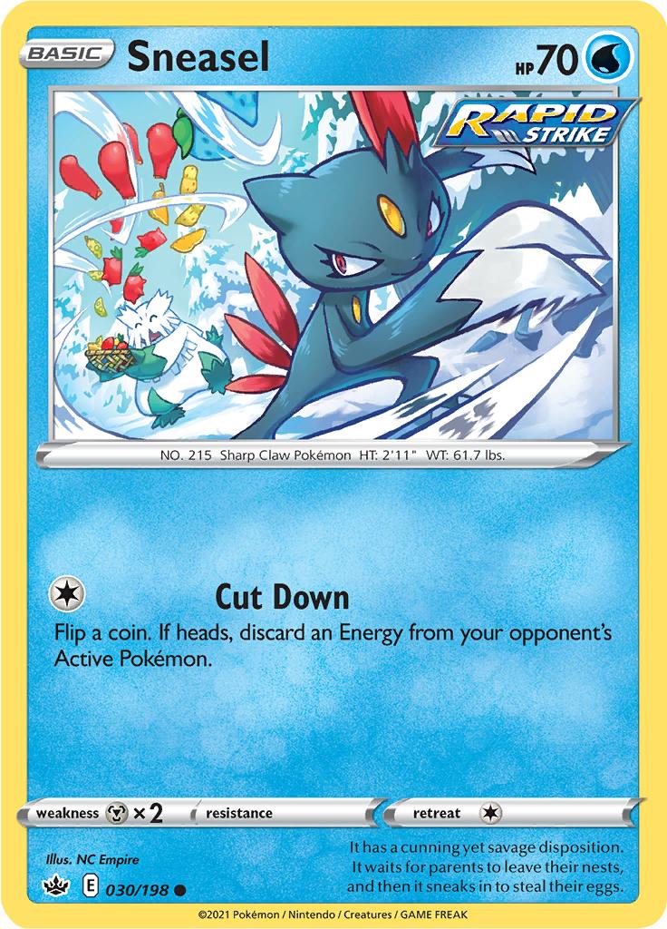 Pokémon-kaart Sneasel 030/198 Common uit de set Chilling Reign Image principale du produit