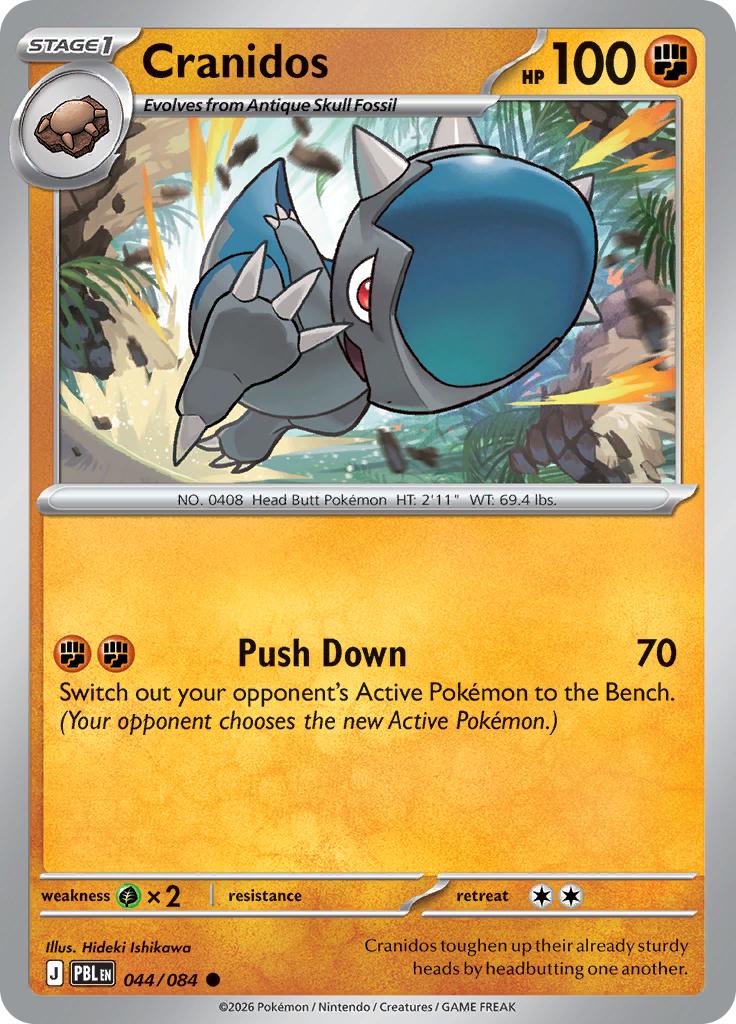 Pokémon-kaart Cranidos 044/084 Common uit de set Pitch Black