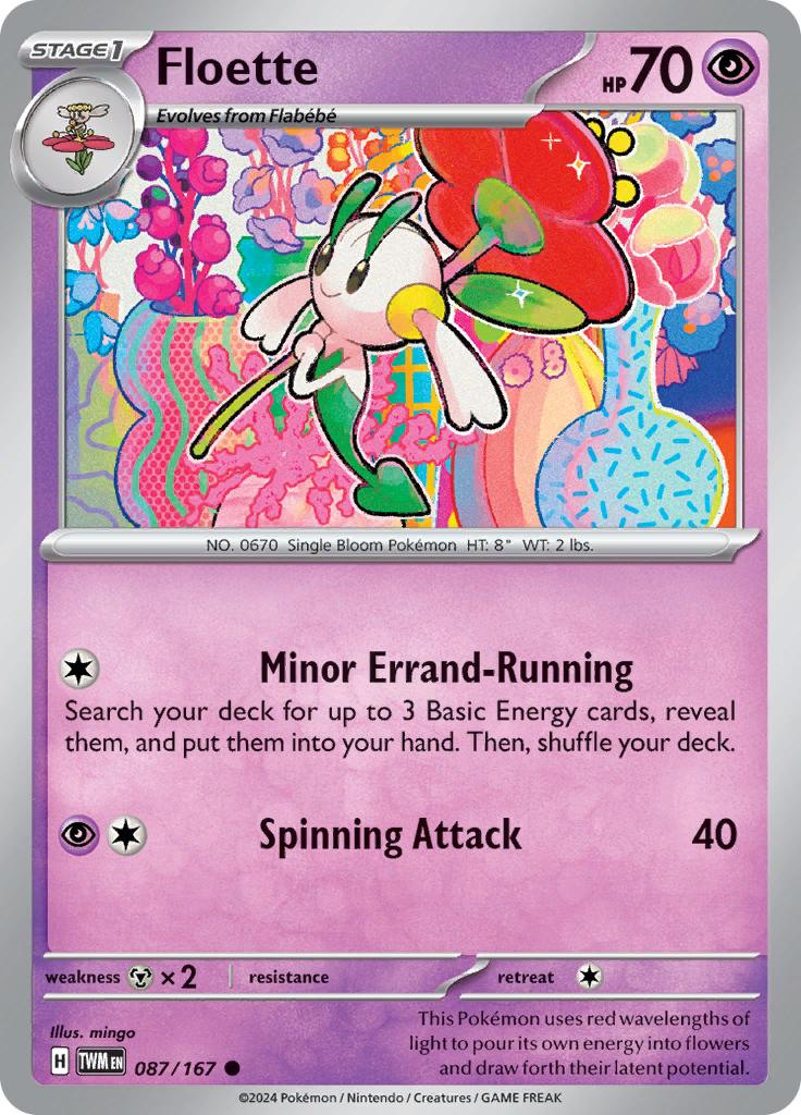 Pokémon-kaart Floette 087/167 Common uit de set Twilight Masquerade