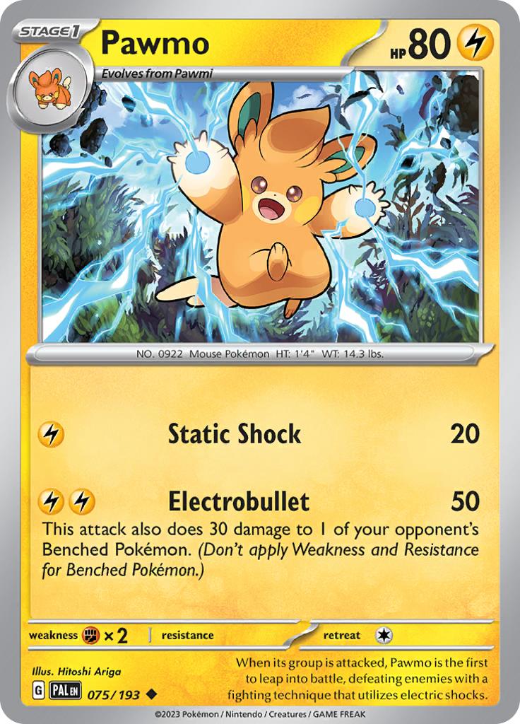 Pokémon-kaart Pawmo 075/193 Uncommon uit de set Paldea Evolved