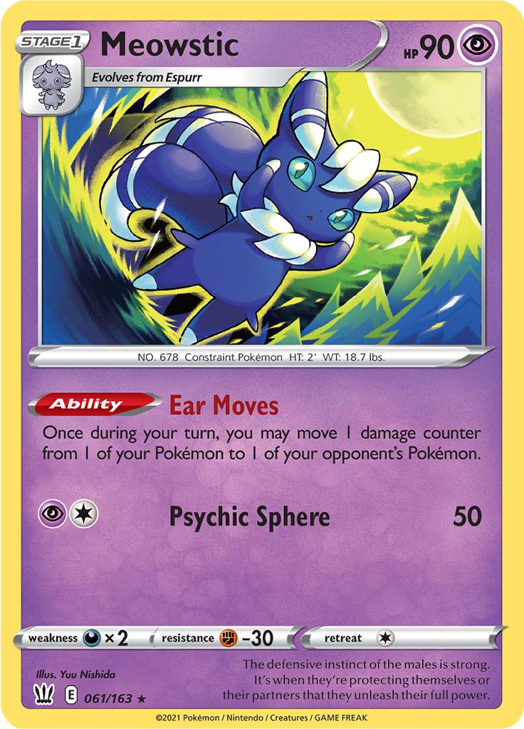 Pokémon-kaart Meowstic 061/163 Holo Rare uit de set Battle Styles Hauptbild