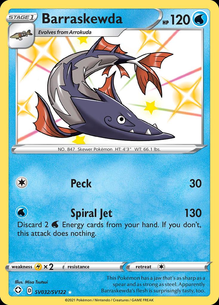 Pokémon-kaart Barraskewda SV032/SV122 Secret Rare uit de set Shining Fates Main image