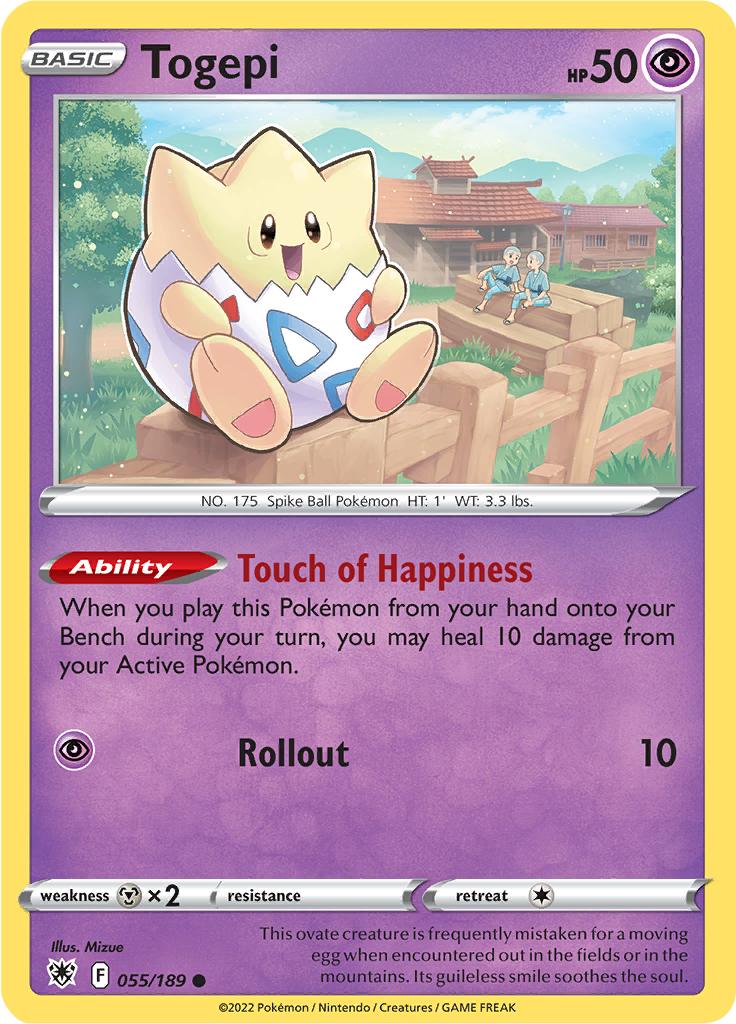 Pokémon-kaart Togepi 055/189 Common uit de set Astral Radiance