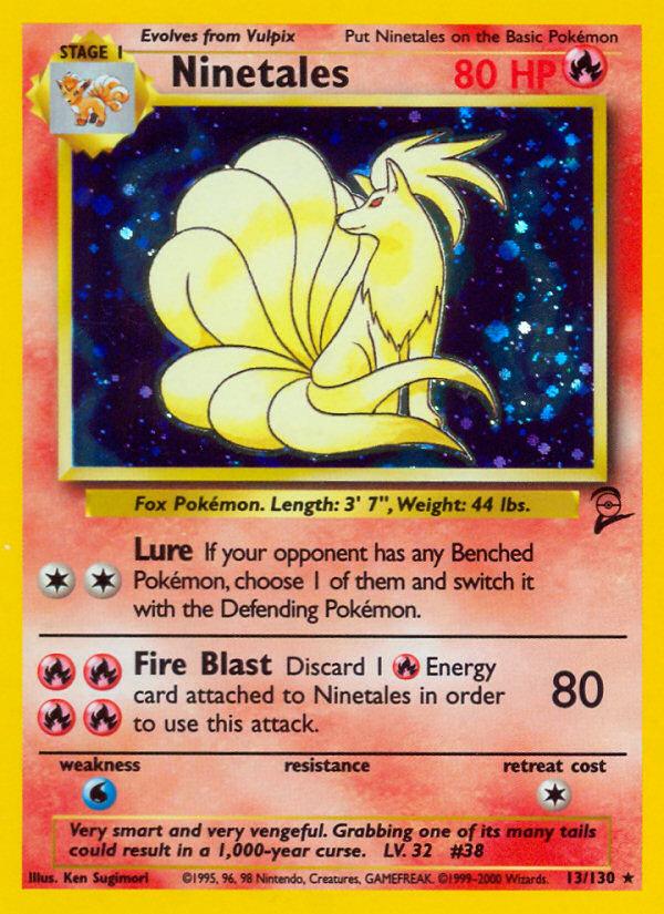 Pokémon-kaart Ninetales 13/130 Holo Rare uit de set Base Set 2 Image principale du produit