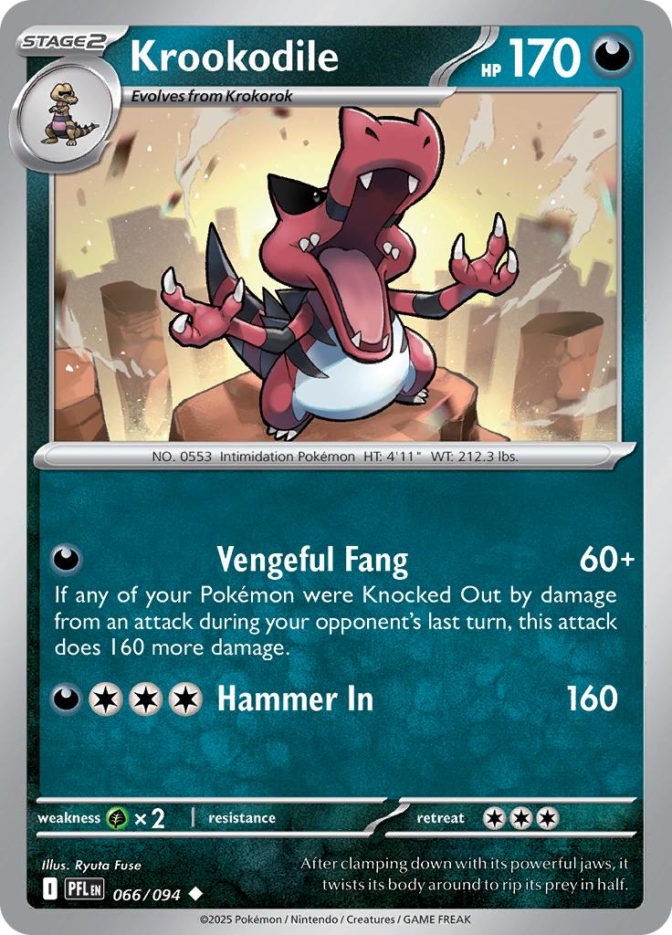 Pokémon-kaart Krookodile 066/094 Uncommon uit de set Phantasmal Flames