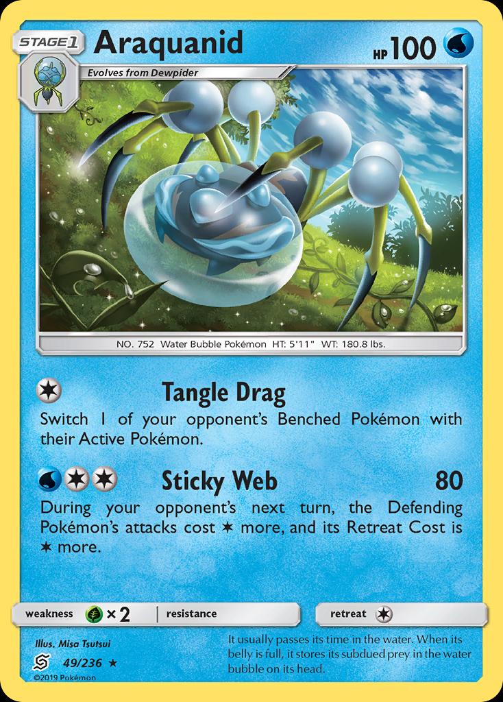 Pokémon-kaart Araquanid 49/236 Rare uit de set Unified Minds