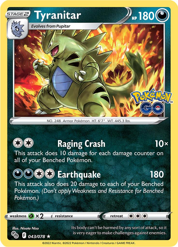 Pokémon-kaart Tyranitar 043/078 Holo Rare uit de set Pokémon GO Imagen principal del producto