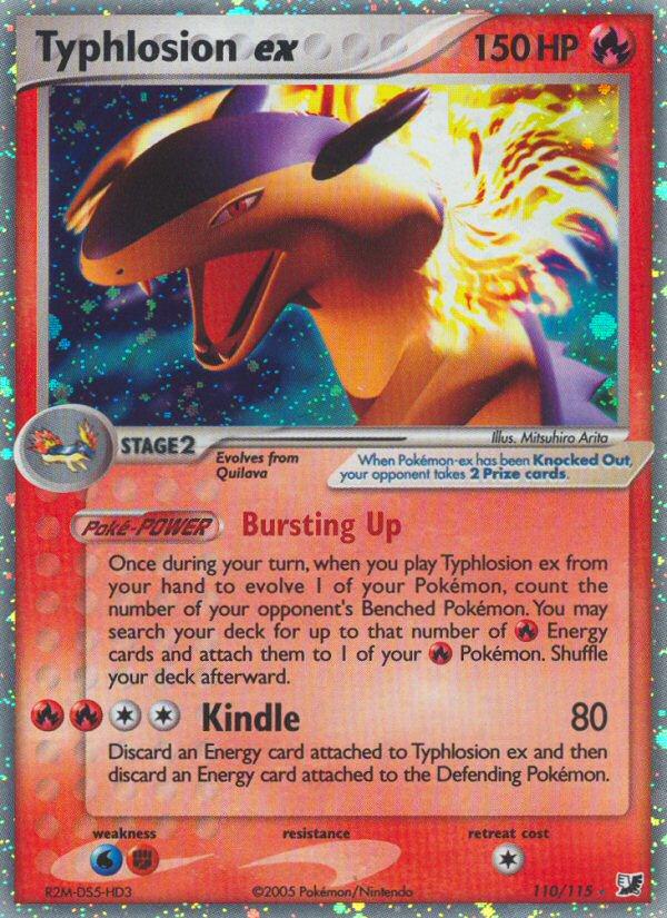 Pokémon-kaart Typhlosion ex 110/115 Ultra Rare uit de set EX Unseen Forces Image principale du produit